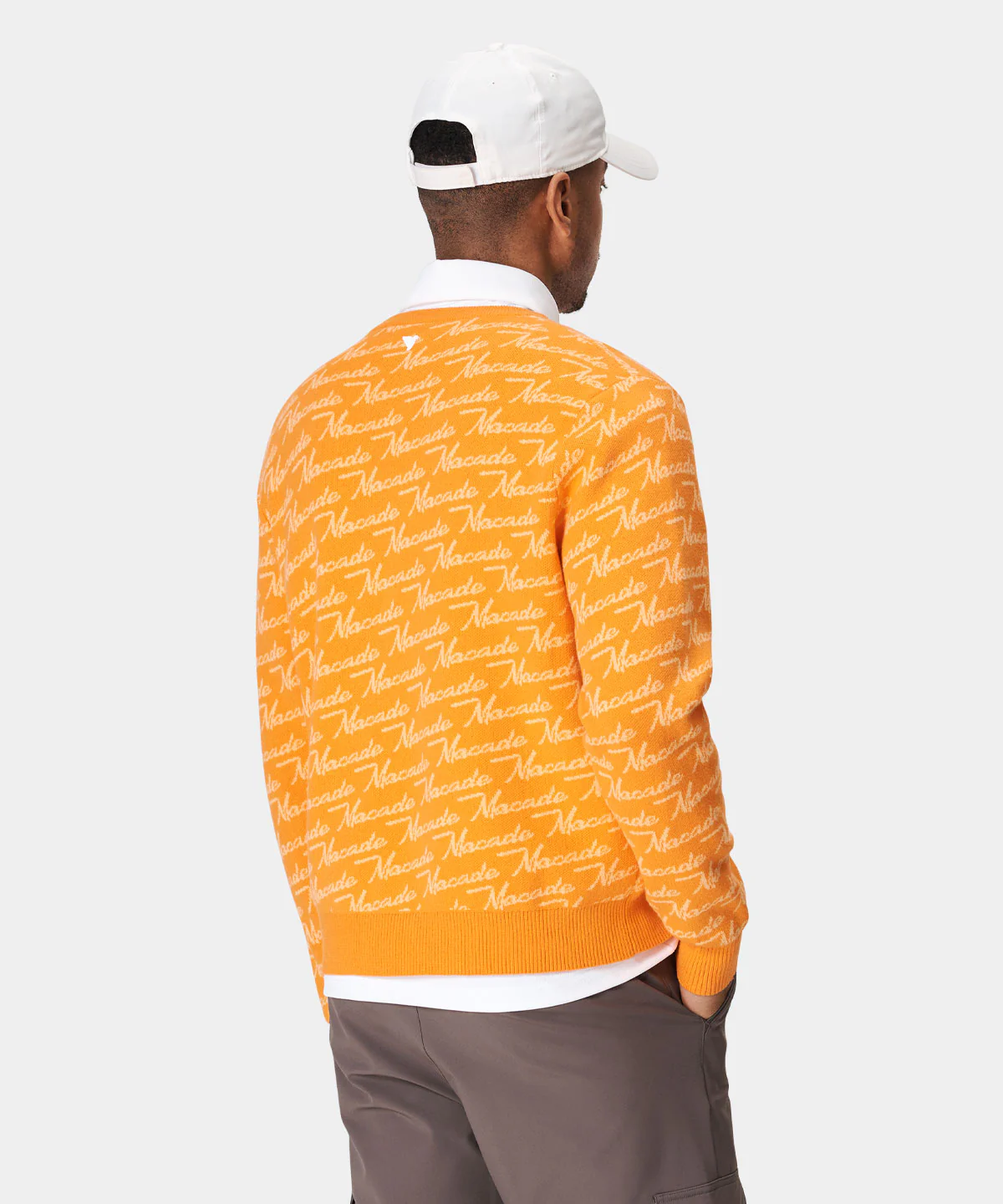 Intarsia Oversized Crewneck - Orange - Image 3