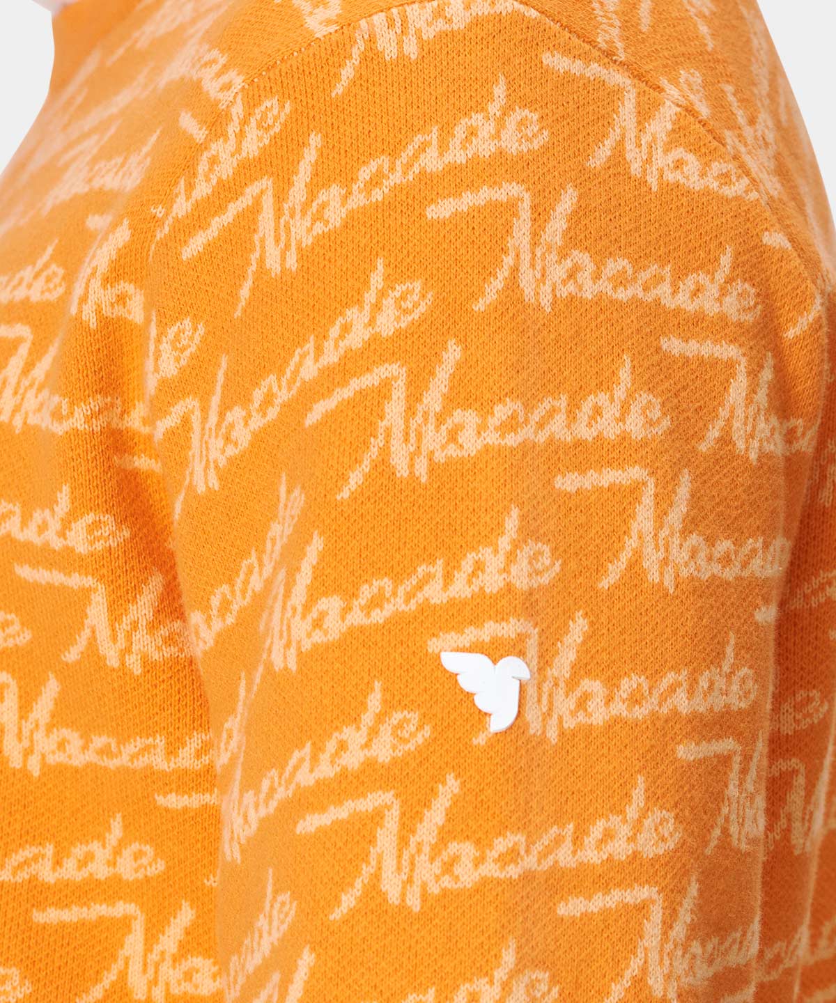 Intarsia Oversized Crewneck - Orange - Image 4