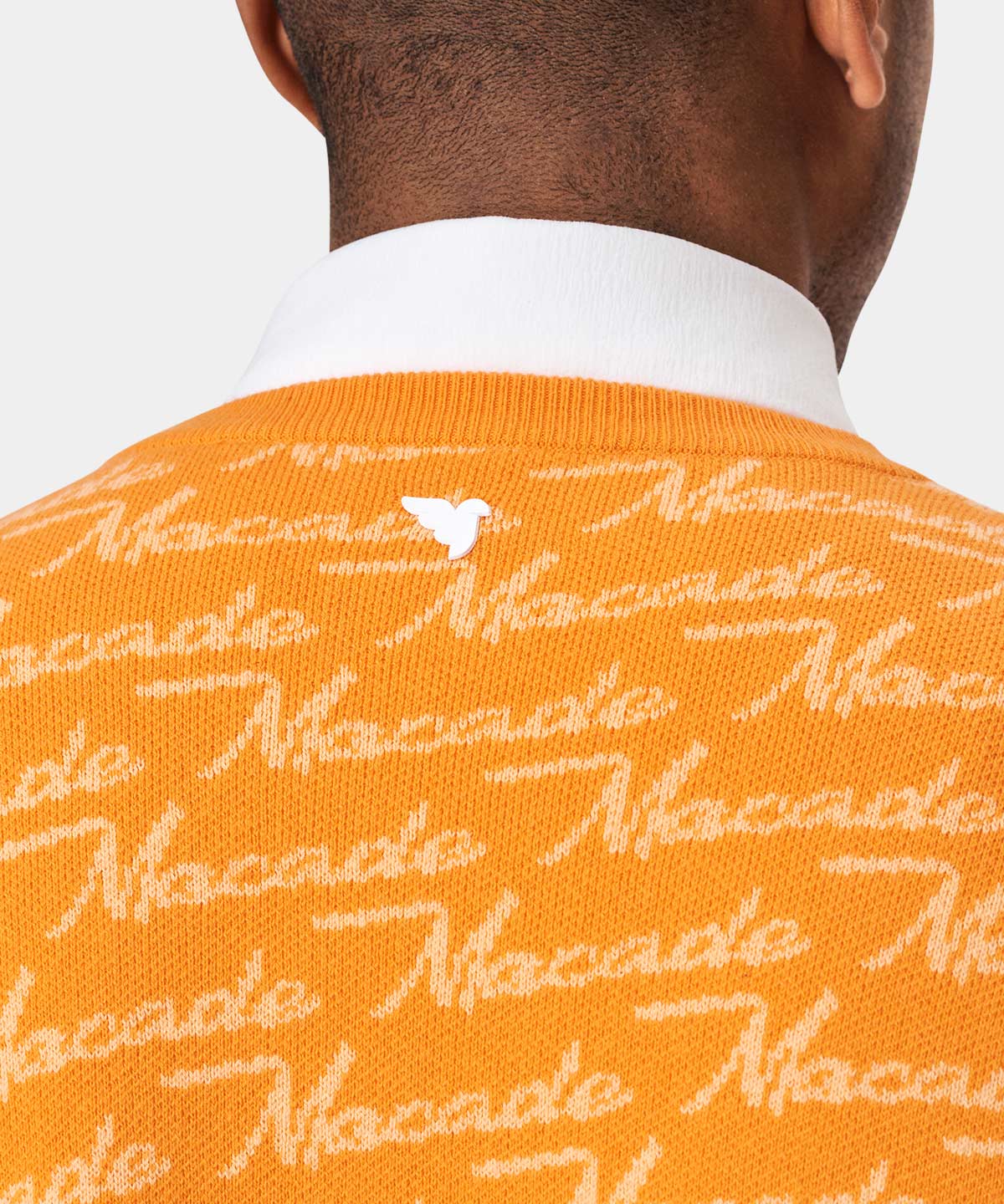 Intarsia Oversized Crewneck - Orange - Image 5