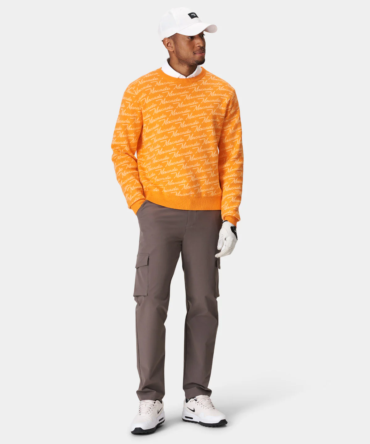 Intarsia Oversized Crewneck - Orange - Image 6